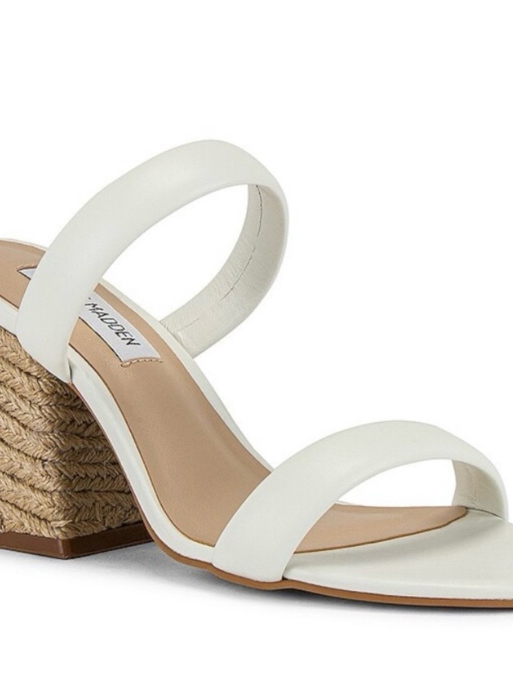 Steve Madden Cream Double-Strap Espadrille Block Heel Sandals - Picture 4 of 4